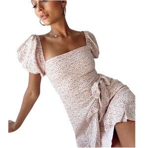 Princess Polly Pink ditsy Annie mini dress size 4